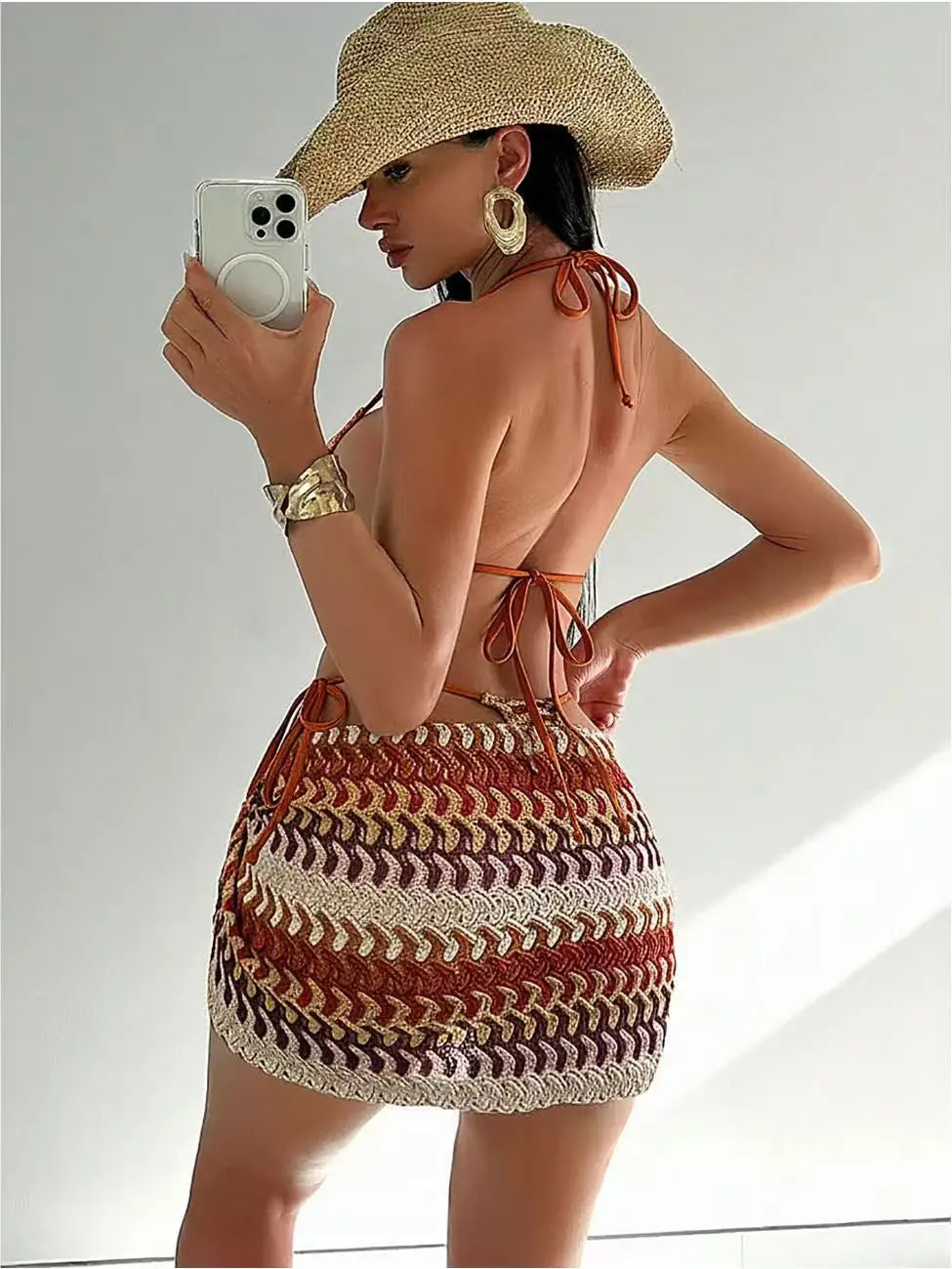 The "I Swam to the Boho and All I Got Was This Funky Bikini" Three-Piece Beach Party Ensemble