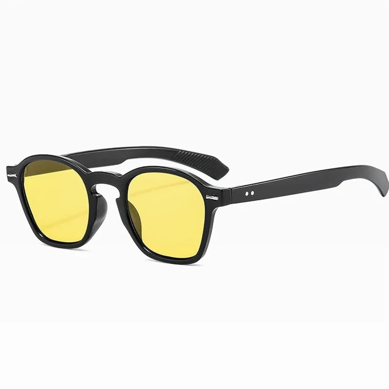 Fashion Square Sunglasses Women Luxury Yellow Red Sun Glasses Vintage Decor Rivets round Driver Men Shades Eyewear UV400 Ladies