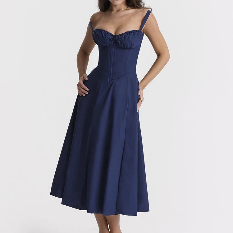 Elevate Your Summer Style with Our Bohemian Spaghetti Strap Midi Dress – Perfect for Beach Days and Vintage Vibes!
