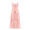 Bohemian Summer Flowy A-Line Dress with Spaghetti Straps & Ruffle Backless Design - Perfect for Parties and Holidays!