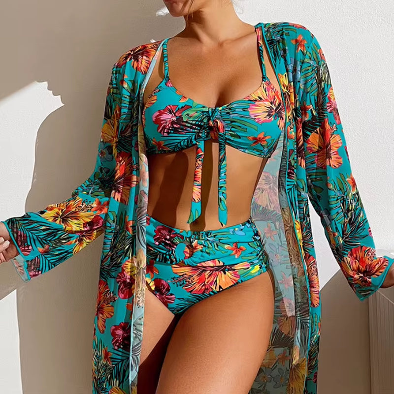 The "I Swam to the Boho and All I Got Was This Funky Bikini" Three-Piece Beach Party Ensemble