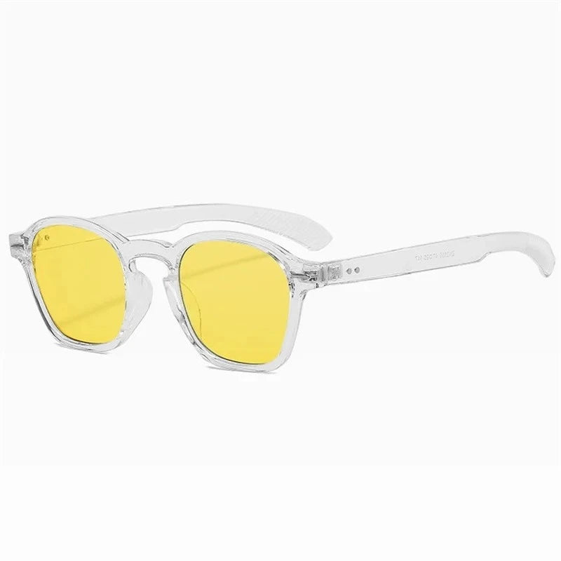 Fashion Square Sunglasses Women Luxury Yellow Red Sun Glasses Vintage Decor Rivets round Driver Men Shades Eyewear UV400 Ladies