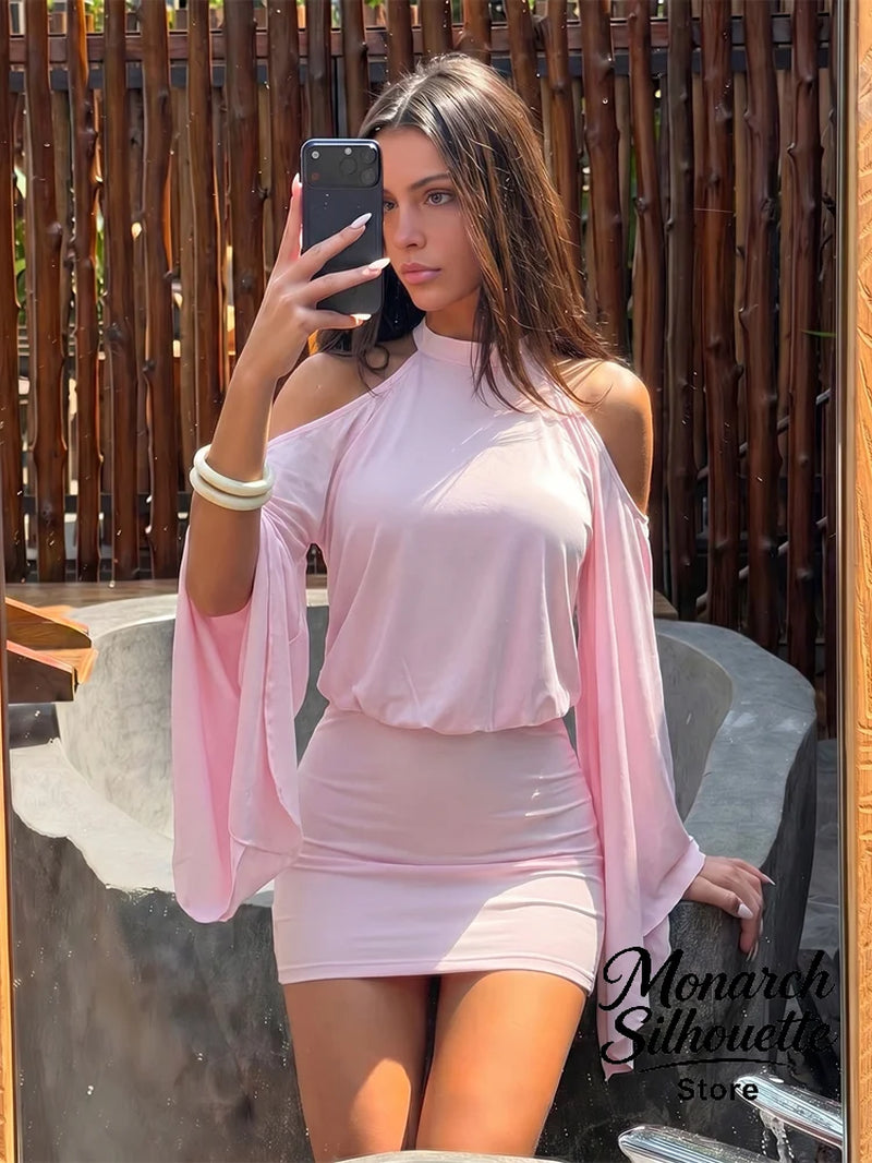 Step Into Spring with Our Stunning Backless Batwing Mini Dress - Perfect for Parties and Fashion-Forward Looks!
