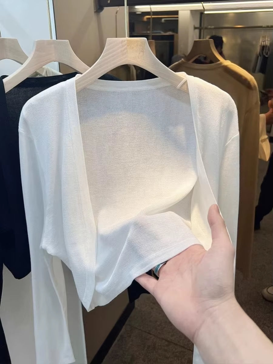 Breeze Through Summer in Style with Our Lightweight Ice Silk Cardigan – Your Perfect Sun Protection Layer!