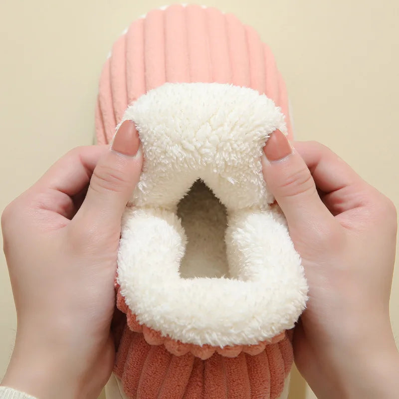 New Fur Slippers for Women Men Winter Furry Fashion Warm Ankles Plush Cozy Slides for Home Indoor Soft Sole Cotton Shoe