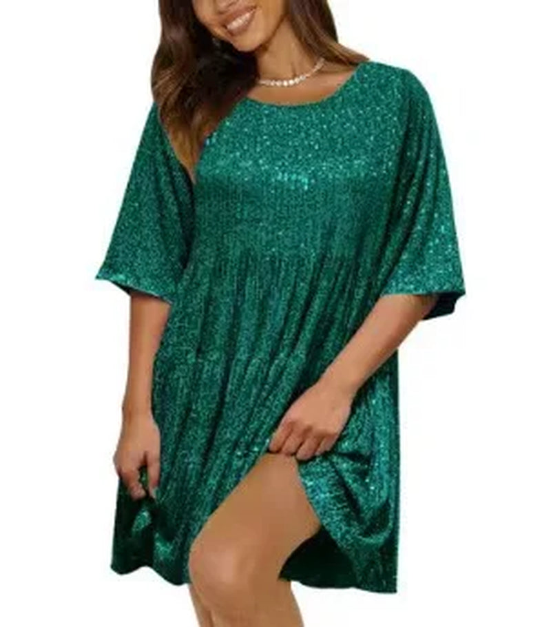 Elevate Your Summer Style with Our Elegant A-Line Sequin Dress for Women - Perfect for Parties and Casual Outings!