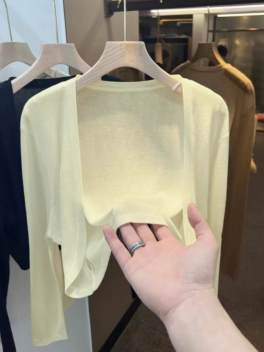 Breeze Through Summer in Style with Our Lightweight Ice Silk Cardigan – Your Perfect Sun Protection Layer!