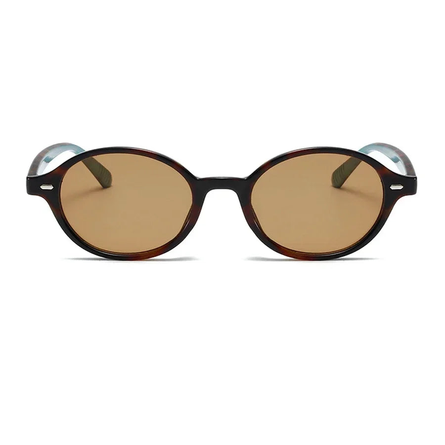 Retro Small Oval Sunglasses Women Men Rivets Shades Fashion Eyewear Luxury Sun Glasses UV400 Female