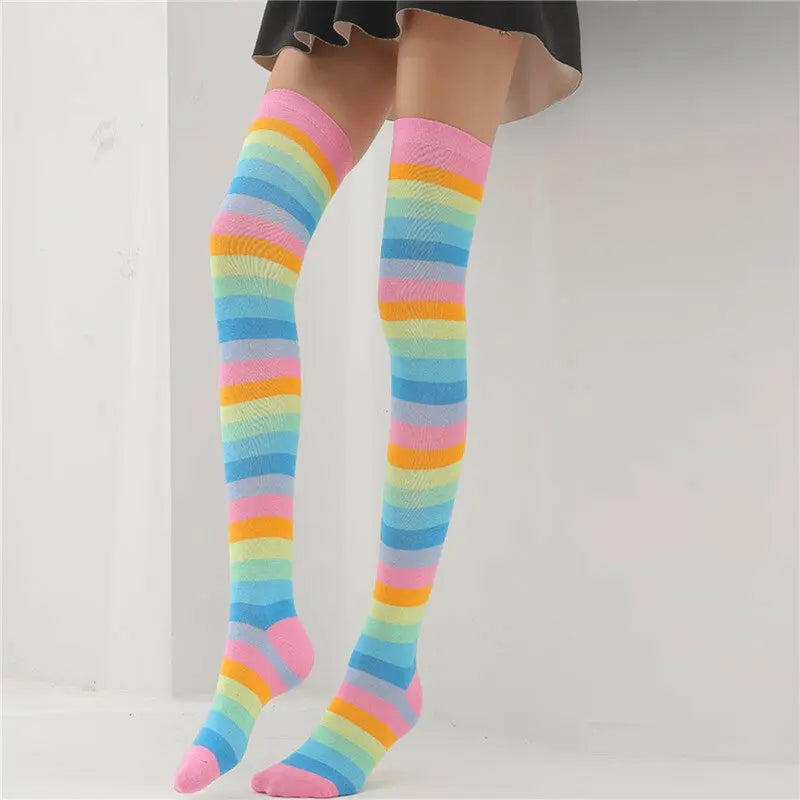 Knee-High Rainbow Party Socks - Dance, Celebrate, and Shine in Style!