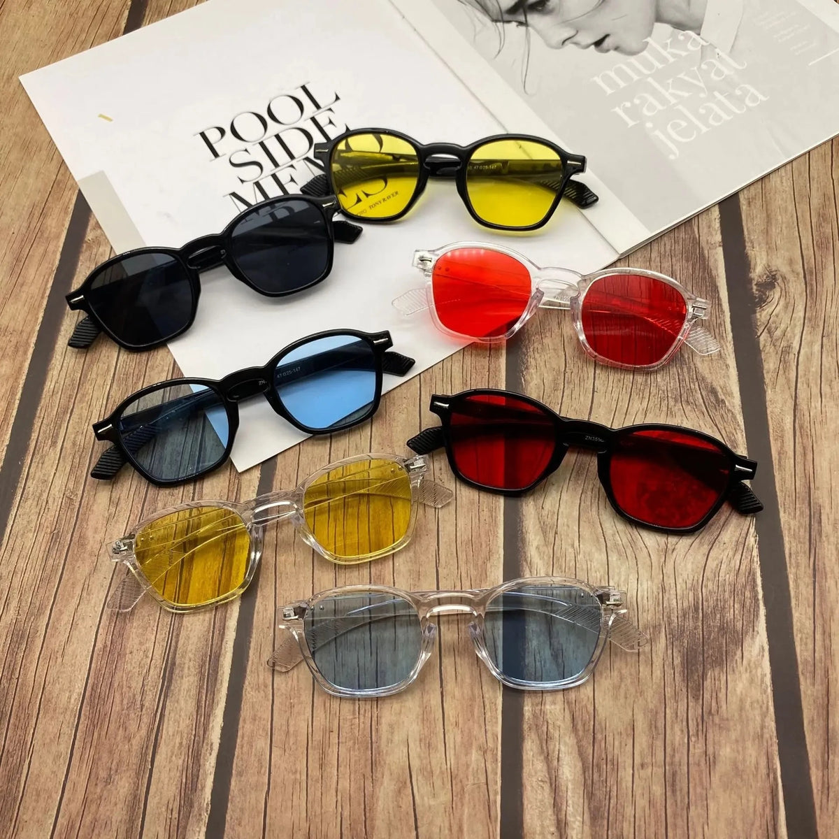 Fashion Square Sunglasses Women Luxury Yellow Red Sun Glasses Vintage Decor Rivets round Driver Men Shades Eyewear UV400 Ladies
