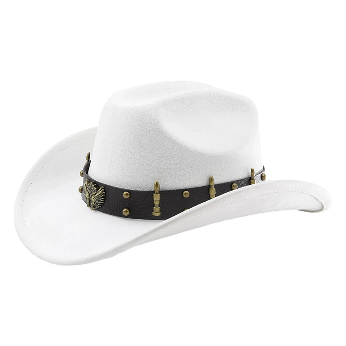 Felt Cowgirl Hat with Belt Stylish Western Hat Casual Jazz Caps for Outdoor Party Club