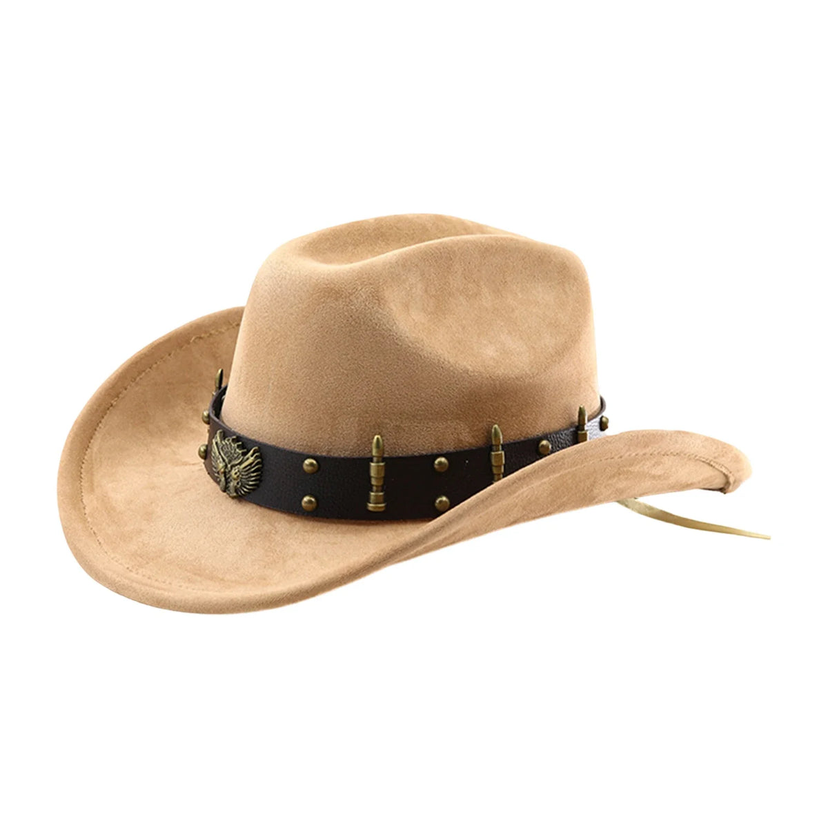 Felt Cowgirl Hat with Belt Stylish Western Hat Casual Jazz Caps for Outdoor Party Club