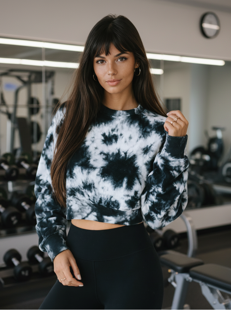 Midnight Velvet Tie-Dye Crop Pullover