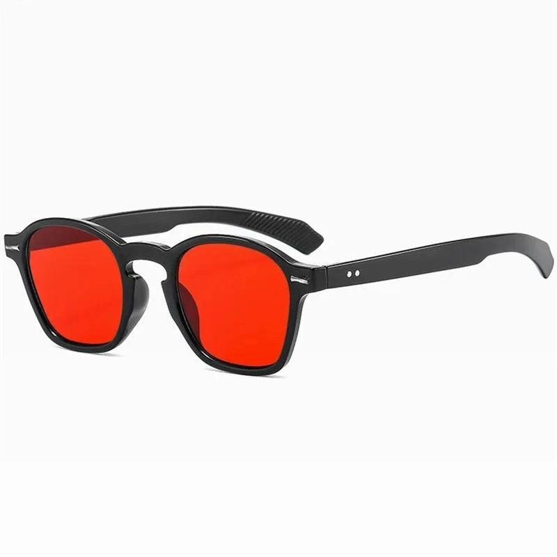 Fashion Square Sunglasses Women Luxury Yellow Red Sun Glasses Vintage Decor Rivets round Driver Men Shades Eyewear UV400 Ladies