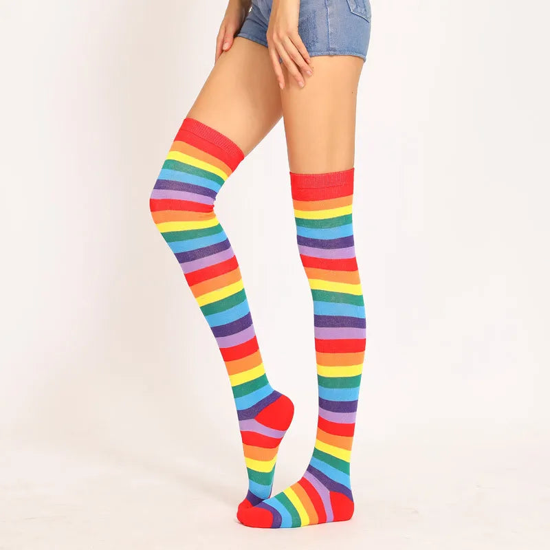 Knee-High Rainbow Party Socks - Dance, Celebrate, and Shine in Style!