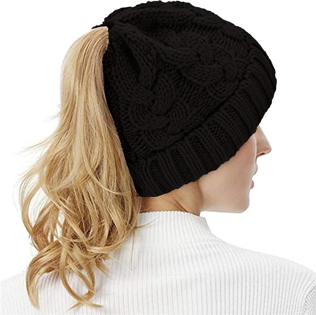 Bun-believable Beanie: Stay Warm and Stylish with Your Ponytail High!