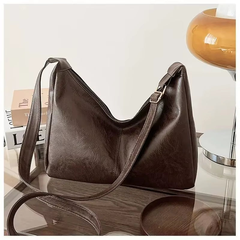 Elevate Your Style with Our Chic PU Leather Vintage Tote & Crossbody Bag for Women - Perfect for Commuting with Ample Storage!