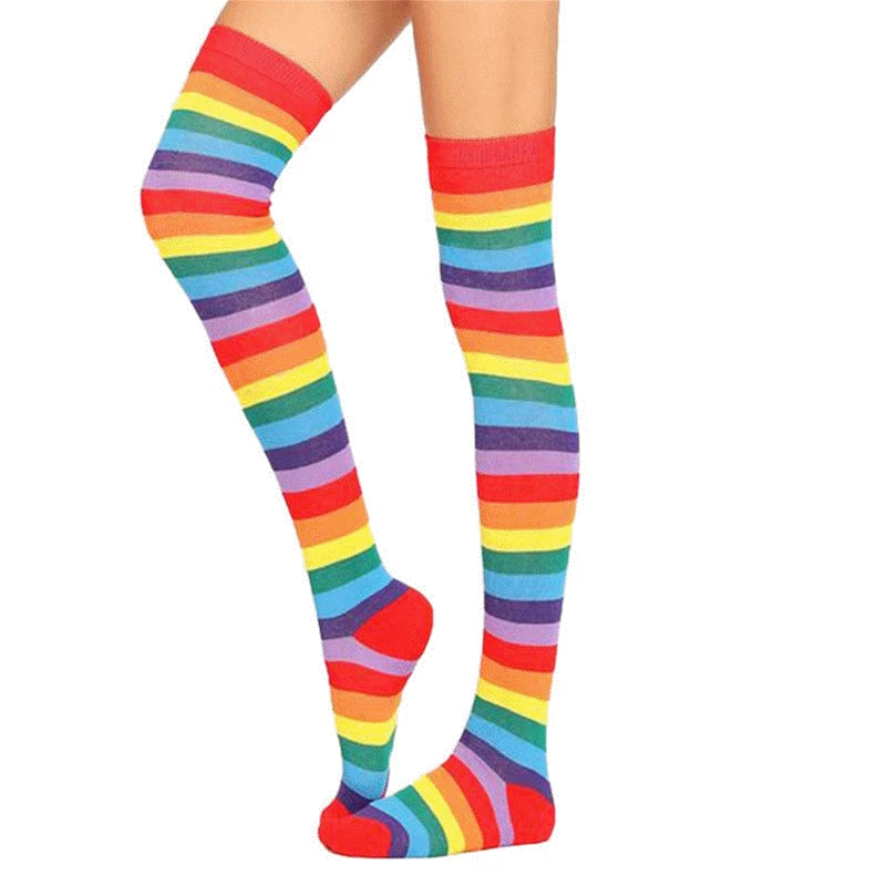 Knee-High Rainbow Party Socks - Dance, Celebrate, and Shine in Style!