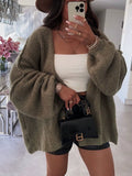 Chic Women's Casual Knitted Cardigan Jacket - Perfect for Autumn/Winter, Long Sleeve, Versatile Solid Design