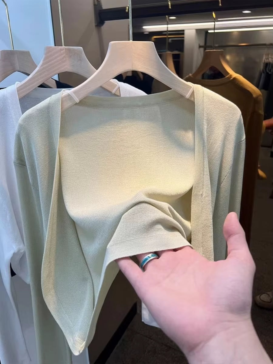 Breeze Through Summer in Style with Our Lightweight Ice Silk Cardigan – Your Perfect Sun Protection Layer!
